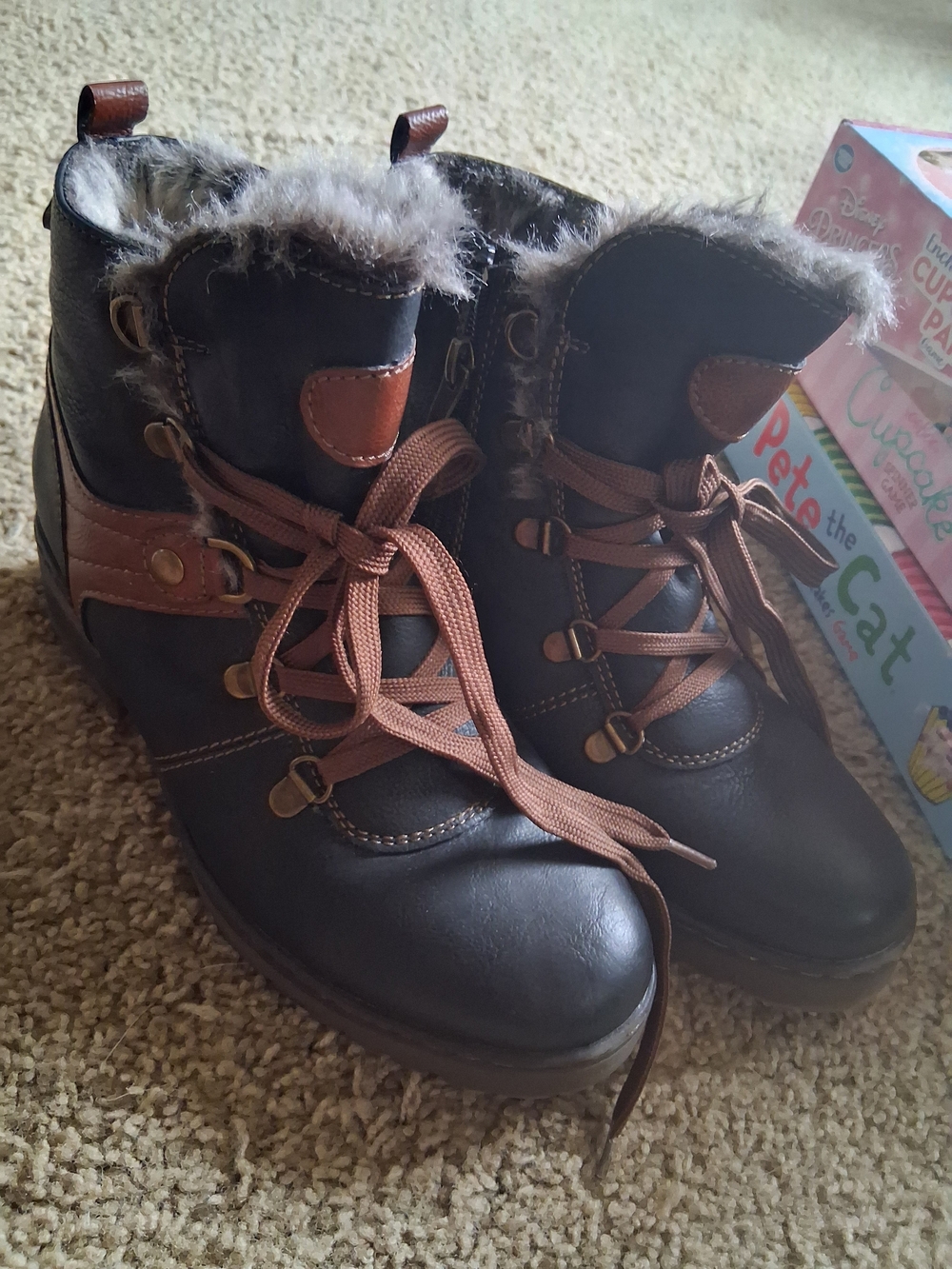Spring Step Gray Faux-Fur Lined Boot